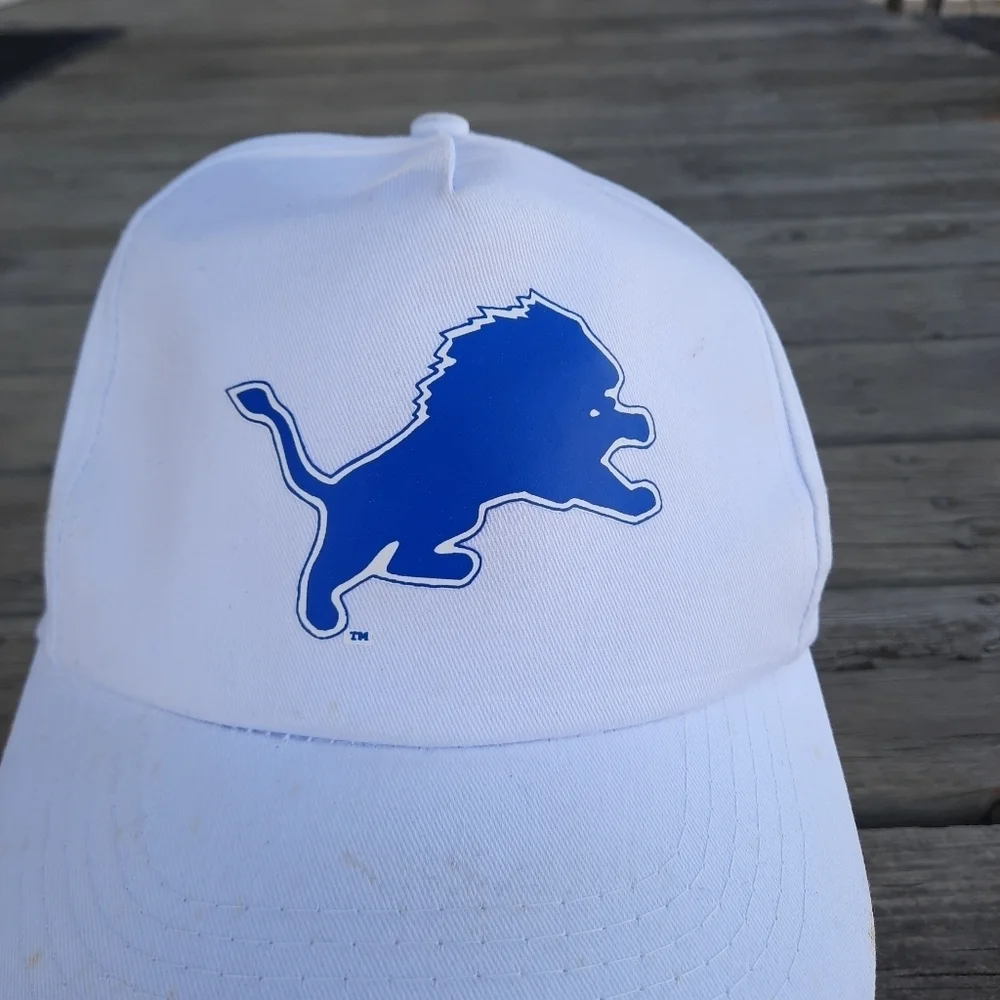Vintage 90s Detroit Lions Kmart Promo Stadium Game Day White Trucker Hat *FLAWS*